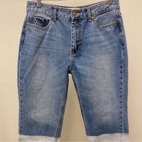 EVIDNT 11 (30) Malibu Blue Dip Dyed Two-Tone High Rise Cropped Jeans From Lulus - Picture 5 of 15